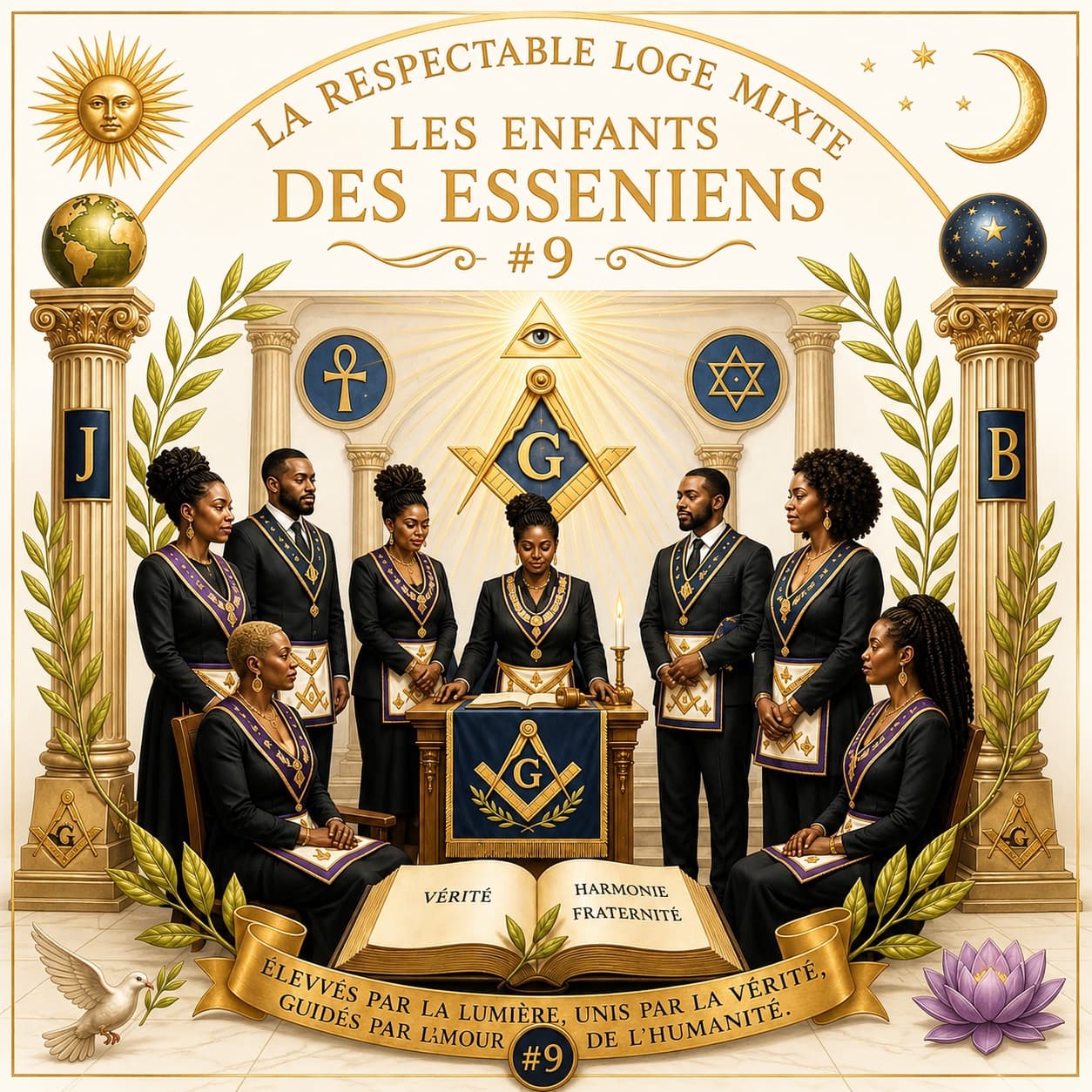 Members of Les Enfants des Esséniens No. 9 in regalia
